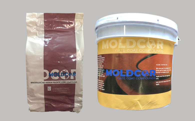 CORK POWDER MOLDCOR AND GATE COAT COMPOUNDS